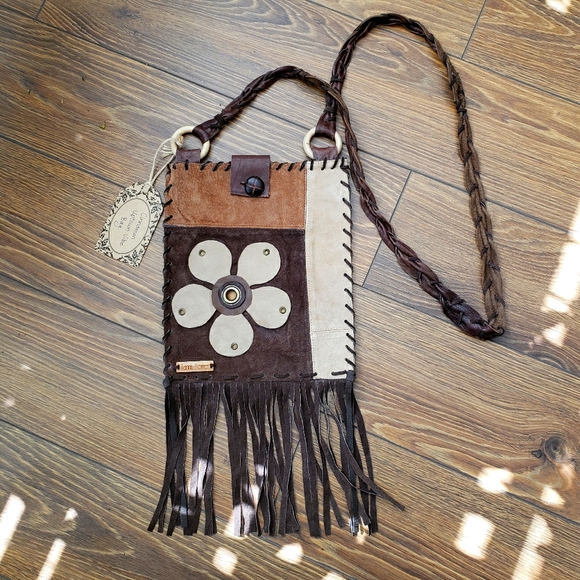 Tannis Porter handmade suede bag - Picture 1 of 2